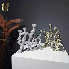 Elysian Couture - Đế Nến Platinum Multi Roots Candle Holders-ĐÈN TRANG TRÍ-CẬU HAI HOME DECOR