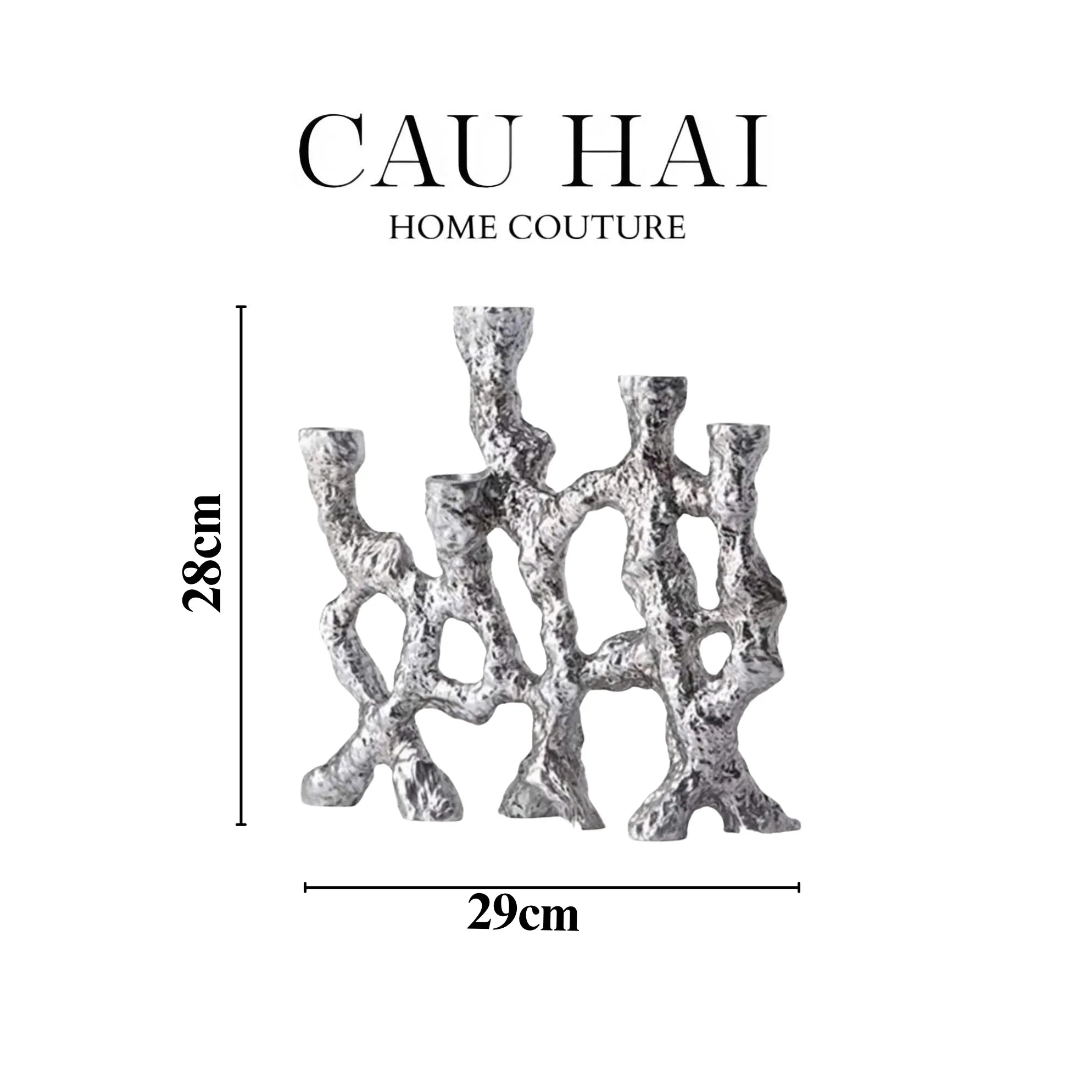 Elysian Couture - Đế Nến Platinum Multi Roots Candle Holders-ĐÈN TRANG TRÍ-CẬU HAI HOME DECOR