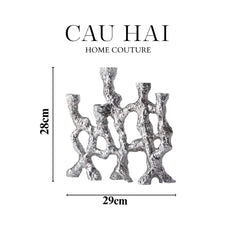 Elysian Couture - Đế Nến Platinum Multi Roots Candle Holders-ĐÈN TRANG TRÍ-CẬU HAI HOME DECOR