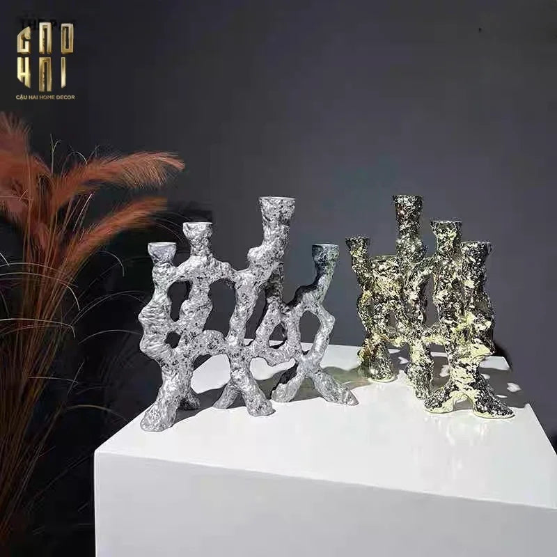 Elysian Couture - Đế Nến Platinum Multi Roots Candle Holders-CẬU HAI HOME DECOR