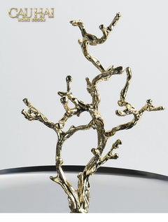 Elysian Couture - Đĩa 2 Tầng Platinum Elysian Branch Étagère 28x35-Đĩa Trái Cây-CẬU HAI HOME DECOR