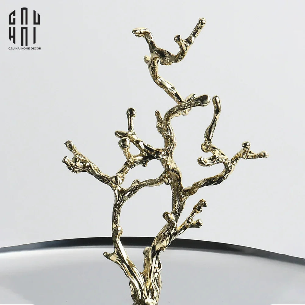 Elysian Couture - Đĩa 2 Tầng Platinum Elysian Branch Étagère 28x35-CẬU HAI HOME DECOR