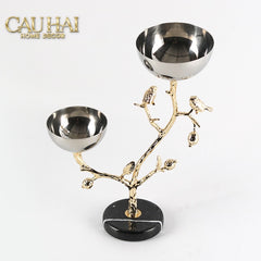 Elysian Couture - Đĩa Trái Cây Platinum Branche Céleste Botanique-LY THỦY TINH-CẬU HAI HOME DECOR