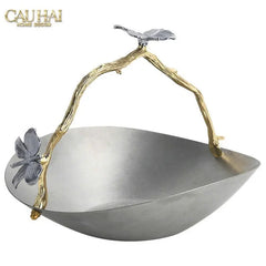 Elysian Couture - Đĩa Trái Cây Platinum Impérial Pavillon Centerpiece 18x22-LY THỦY TINH-CẬU HAI HOME DECOR