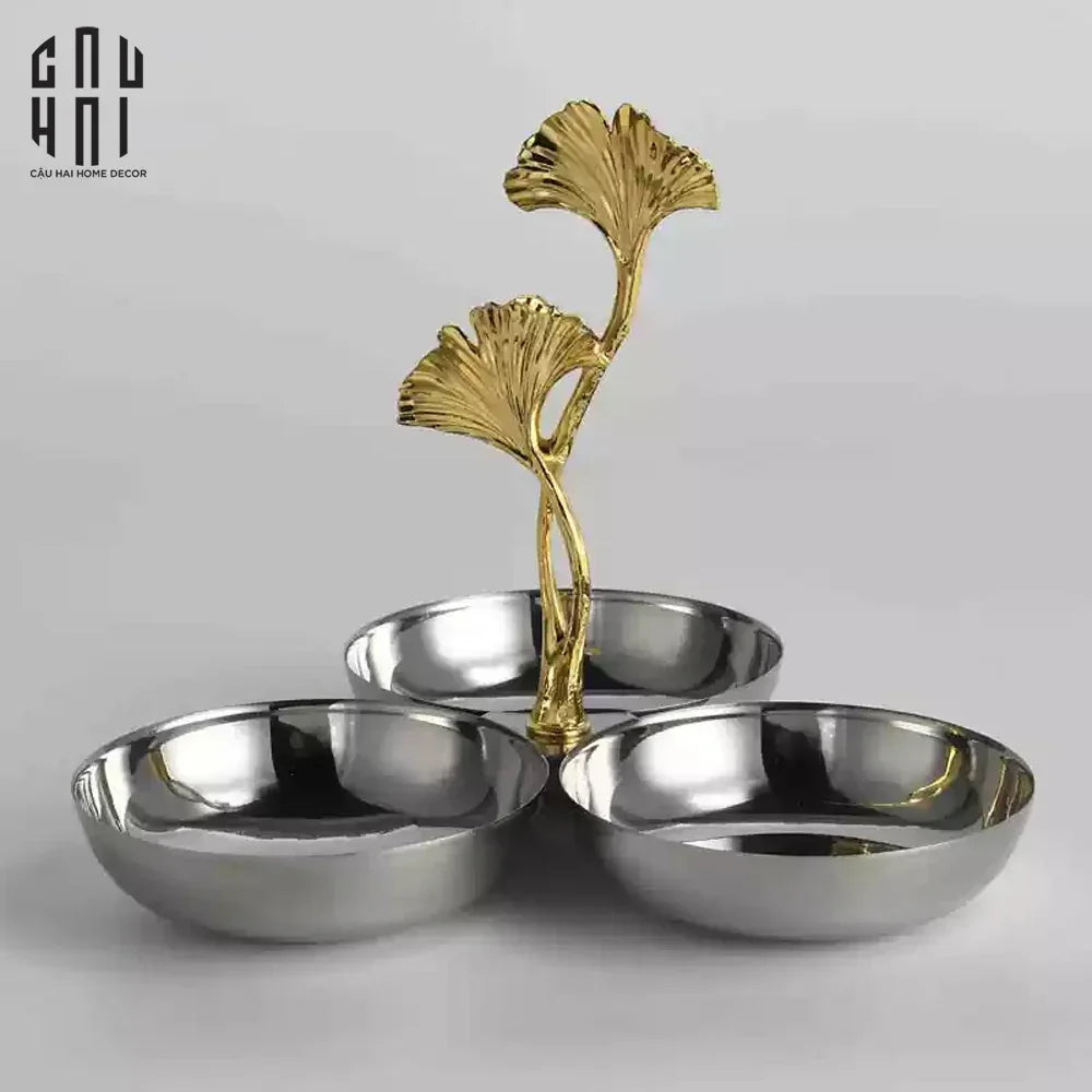 Elysian Couture - Đĩa Trái Cây Triptyque Platinum Dou Ginkgo Decorative Disk-LY THỦY TINH-CẬU HAI HOME DECOR
