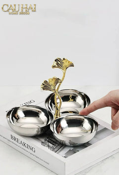 Elysian Couture - Đĩa Trái Cây Triptyque Platinum Dou Ginkgo Decorative Disk-LY THỦY TINH-CẬU HAI HOME DECOR