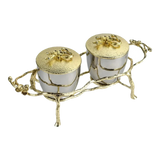 Elysian Couture - Lọ Kẹo Chân Đồng - Brasson Platinum Jar - Les Fleurs 12x12x28