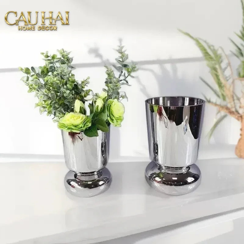Elysian Couture - Set 2 Bình Hoa Genesis Platinum Maison Vase 13x22/18x30-BÌNH HOA-CẬU HAI HOME DECOR