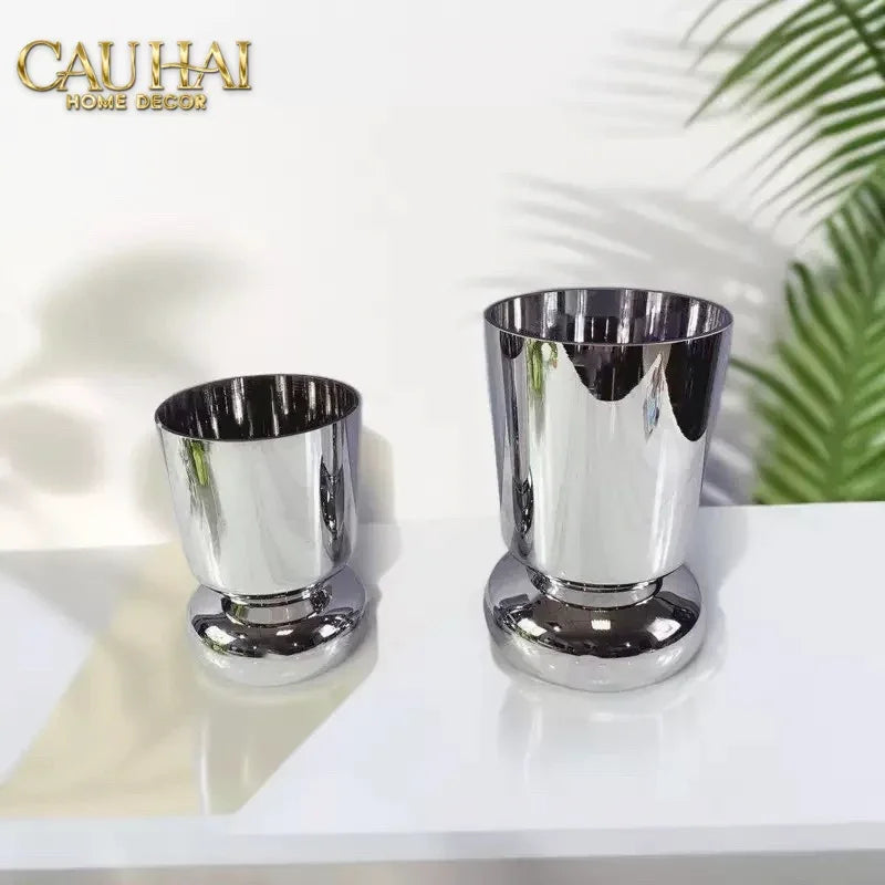 Elysian Couture - Set 2 Bình Hoa Genesis Platinum Maison Vase 13x22/18x30-BÌNH HOA-CẬU HAI HOME DECOR