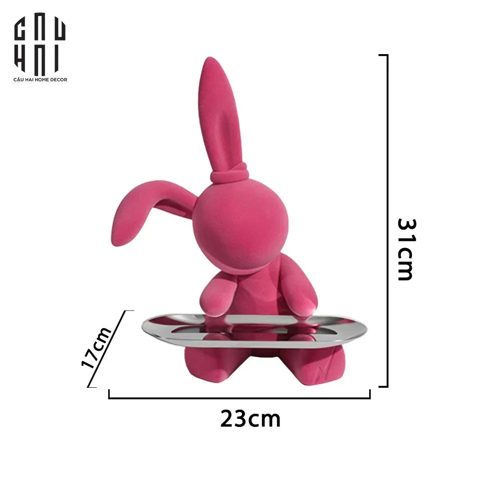 tet-couture-tuong-tho-nhung-figurine-lapin-pink-velour-maison-h30-tuong-trang-tri-cau-hai-home-decor-5 - CẬU HAI HOME DECOR