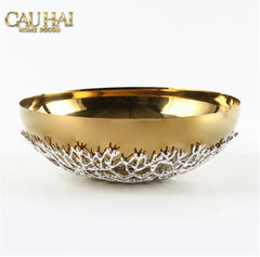 Elysian - Đĩa Trái Cây Platinum Branche Argentée D25-LY THỦY TINH-CẬU HAI HOME DECOR