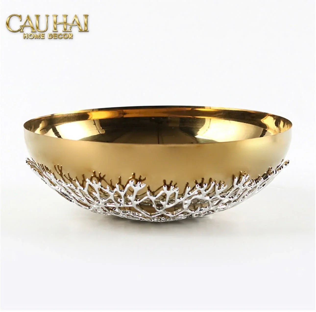 Elysian - Đĩa Trái Cây Platinum Branche Argentée D25-CẬU HAI HOME DECOR