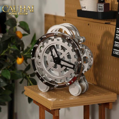 Elysian - Đồng Hồ Cơ Hologram Mécanique Argent Table Clock-CẬU HAI HOME DECOR