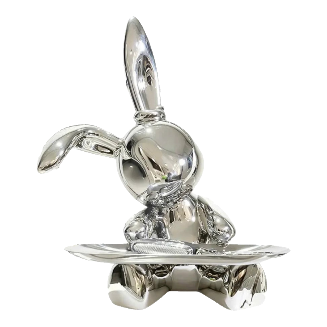 Elysian Fw25 - Tượng Thỏ Figurine Platinum Lapin Minimalisme Chic