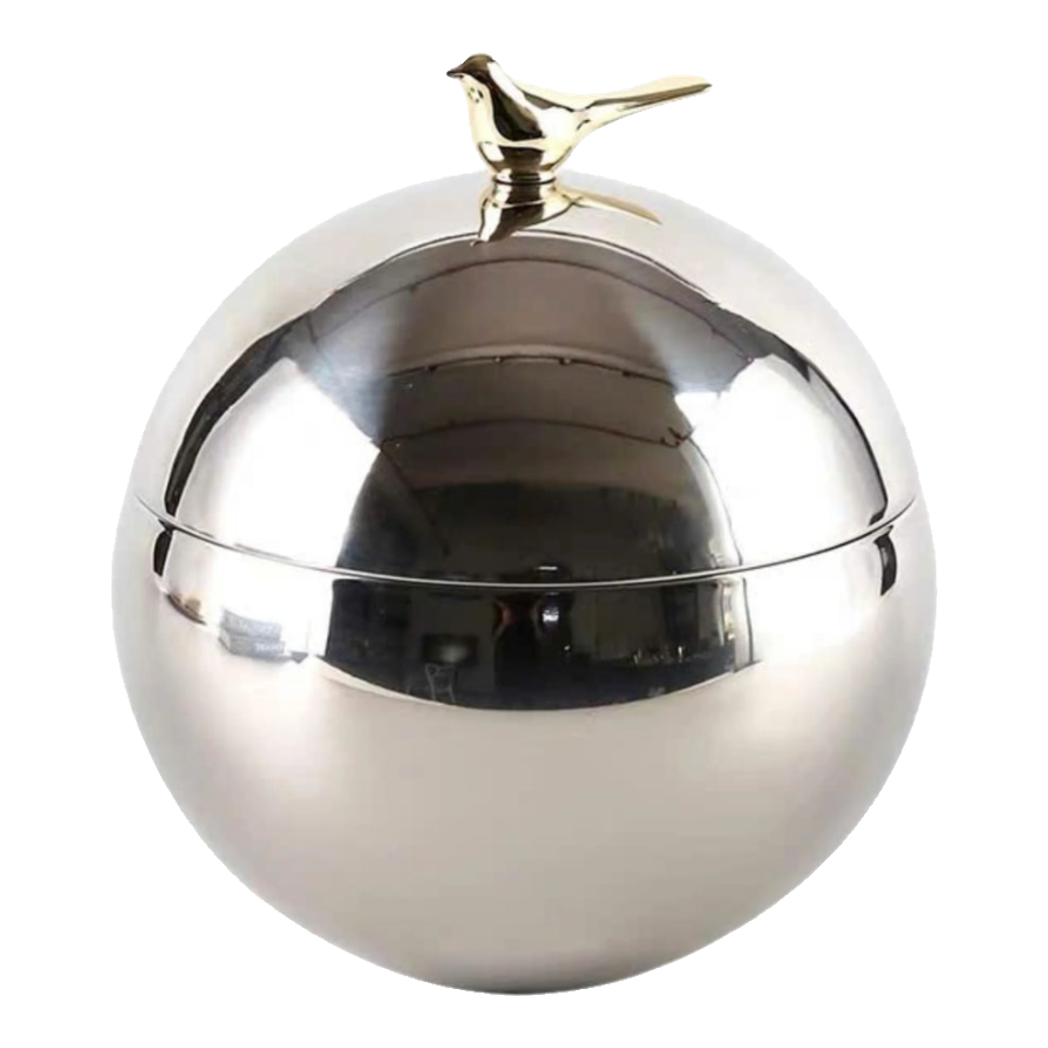 Elysian - Lọ Kẹo Hộp Lưu Trữ Hình Cầu Platinum Gilded Aviary Sphere-LY THỦY TINH-Đối tác tại Trung Quốc theo từng đơn đặt hàng-CẬU HAI HOME DECOR