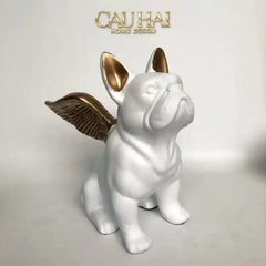 Elysian - Set 2 Tượng Chú Chó Thiên Thần Frenchie Angel Bull D'Or Dou-CẬU HAI HOME DECOR