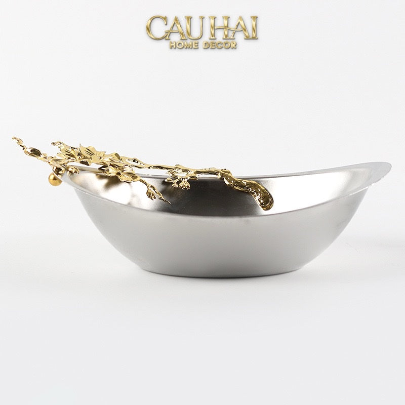 Elysian - Thố Trang Trí Platinum Gilded Bloom - CẬU HAI HOME DECOR