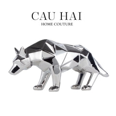 Elysian - Tượng Platinum Origami Art Wolf-CẬU HAI HOME DECOR