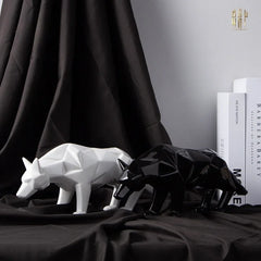 Elysian - Tượng Platinum Origami Art Wolf-CẬU HAI HOME DECOR