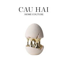 Elysian - Tượng Quả Trứng Hatching Egg 9x12x20-TƯỢNG TRANG TRÍ-CẬU HAI HOME DECOR