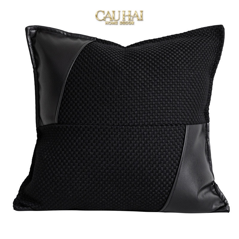 VỎ GỐI CANVAS INTRECCIATO LUX LEATHER  PHANTOM  50