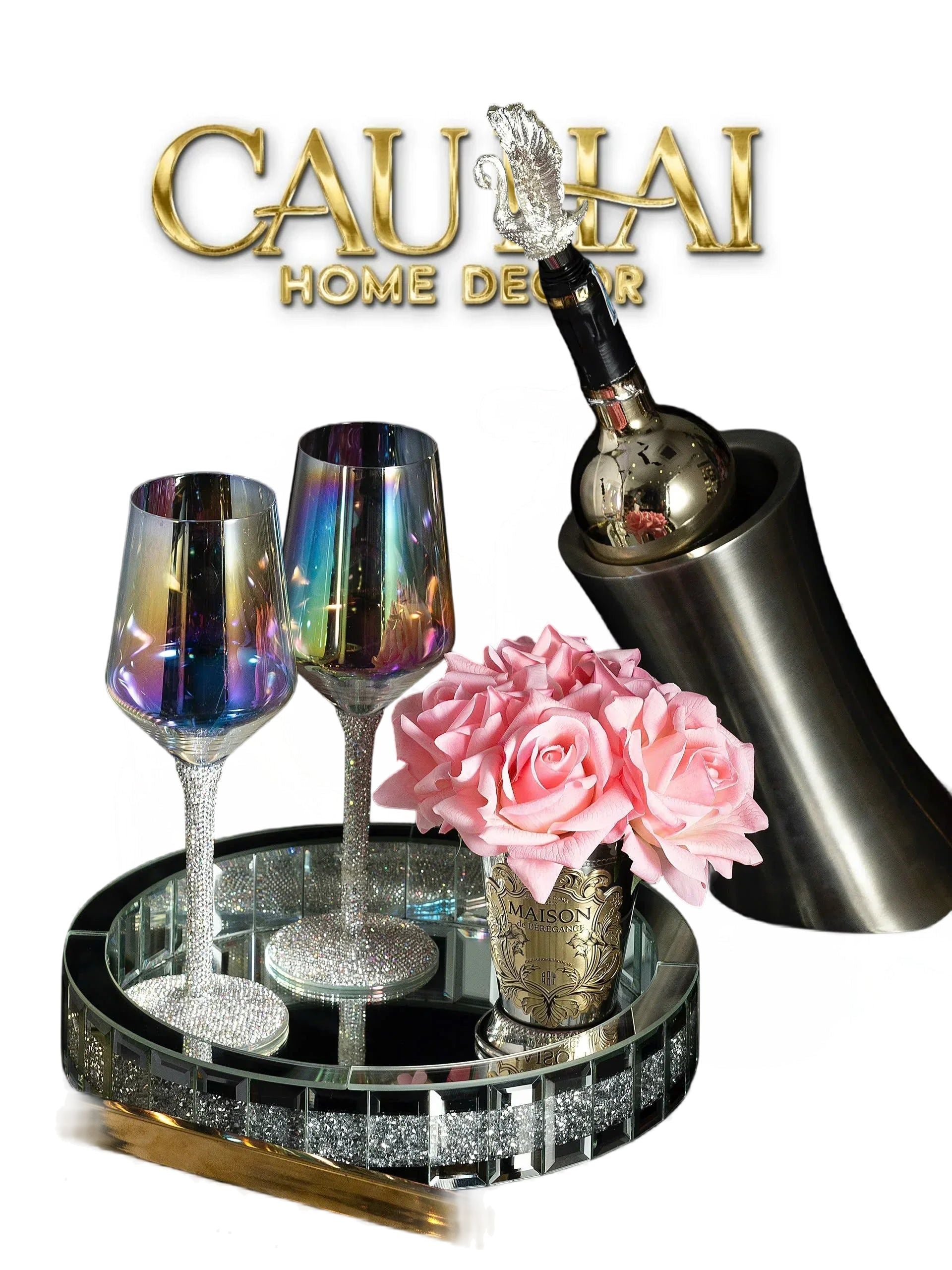 Haute Folie - Khay Gương Tròn Đế Xoay Mirror Argenté D30