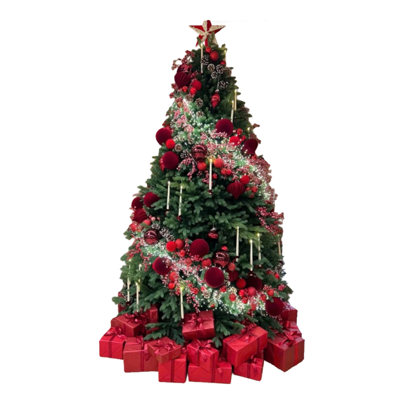 Fêtes Couture - Cây Thông Pe Red Velvet Berry Crystal With Candle