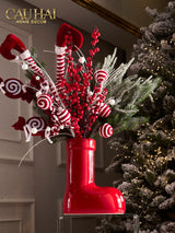 Fêtes Couture - Chậu Hoa Santa Candy Red Boot-BÌNH HOA-CẬU HAI HOME DECOR