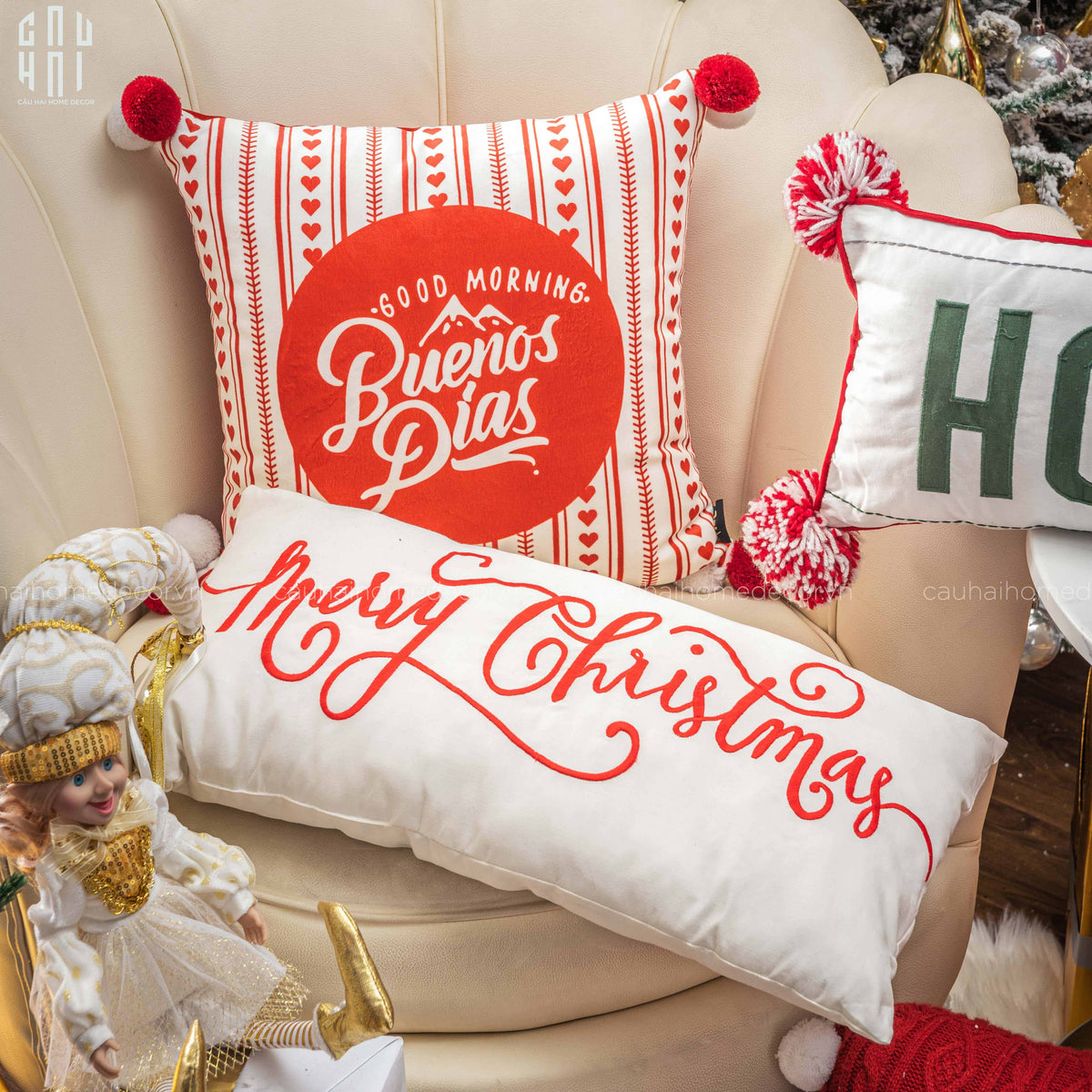 Fêtes Couture - Gối Rectangle Christmas 28X55 Cm-GỐI-CẬU HAI HOME DECOR