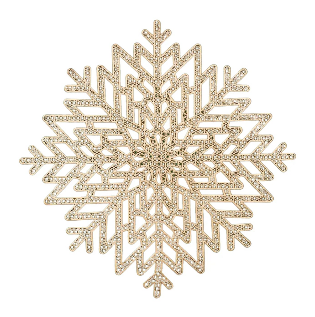 Fêtes Couture - Set 2 Tấm Lót Bàn Ăn - Placemat Golden Snowflake