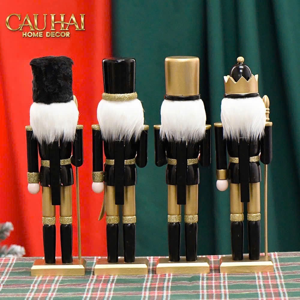 Fêtes Couture - Set 2 Tượng Nutcracker Allure D'Or Minuit Impérial H30-TƯỢNG TRANG TRÍ-CẬU HAI HOME DECOR