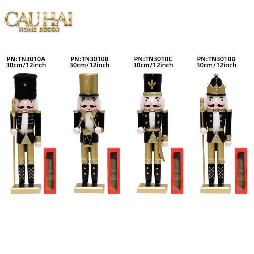 Fêtes Couture - Set 2 Tượng Nutcracker Allure D'Or Minuit Impérial H30-TƯỢNG TRANG TRÍ-CẬU HAI HOME DECOR
