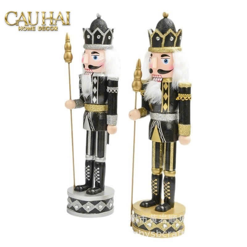 Fêtes Couture - Set 2 Tượng Nutcracker Allure D'Or Minuit Impérial H30-TƯỢNG TRANG TRÍ-CẬU HAI HOME DECOR