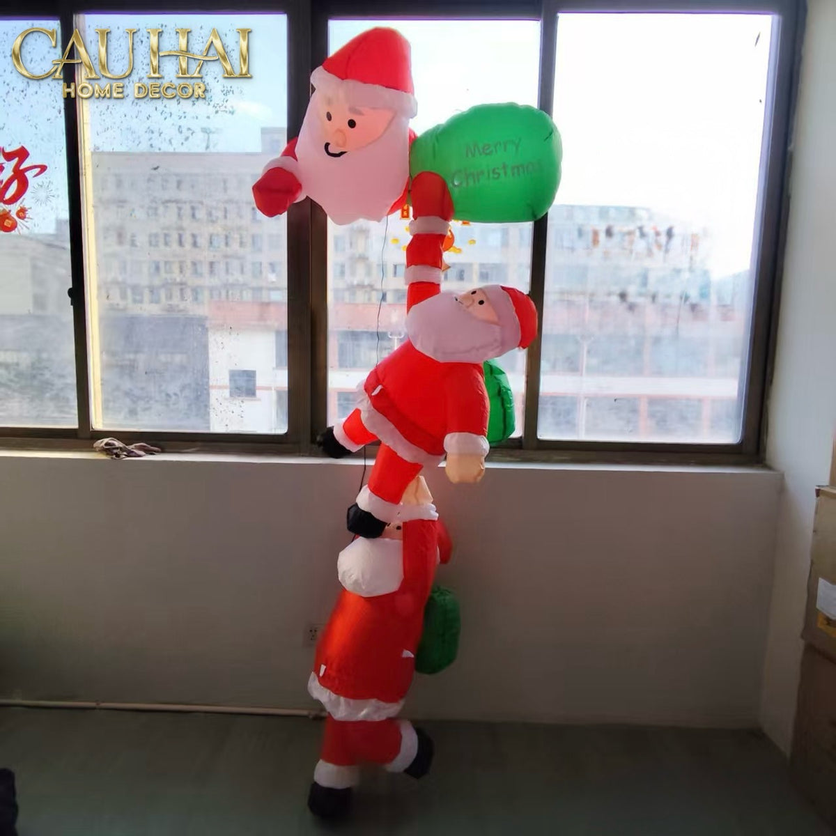 Fêtes Couture - Set 3 Ông Già Noel Triple Santa Climbing Tower-TRANG TRÍ GIÁNG SINH-CẬU HAI HOME DECOR