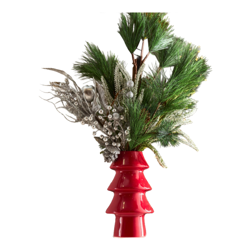 Fêtes Couture - Set Bình Và Hoa Christmas Tree Mistletoe Pine Vase