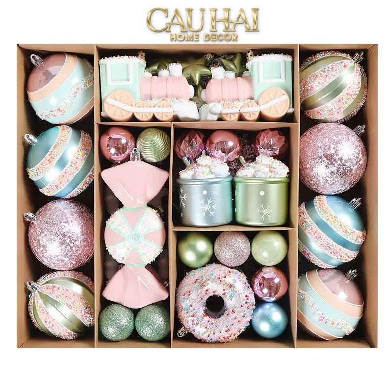 Fêtes Couture - Set Châu Trang Trí Giáng Sinh Cotton Candy Plush Pink 70Pcs-TRANG TRÍ GIÁNG SINH-CẬU HAI HOME DECOR