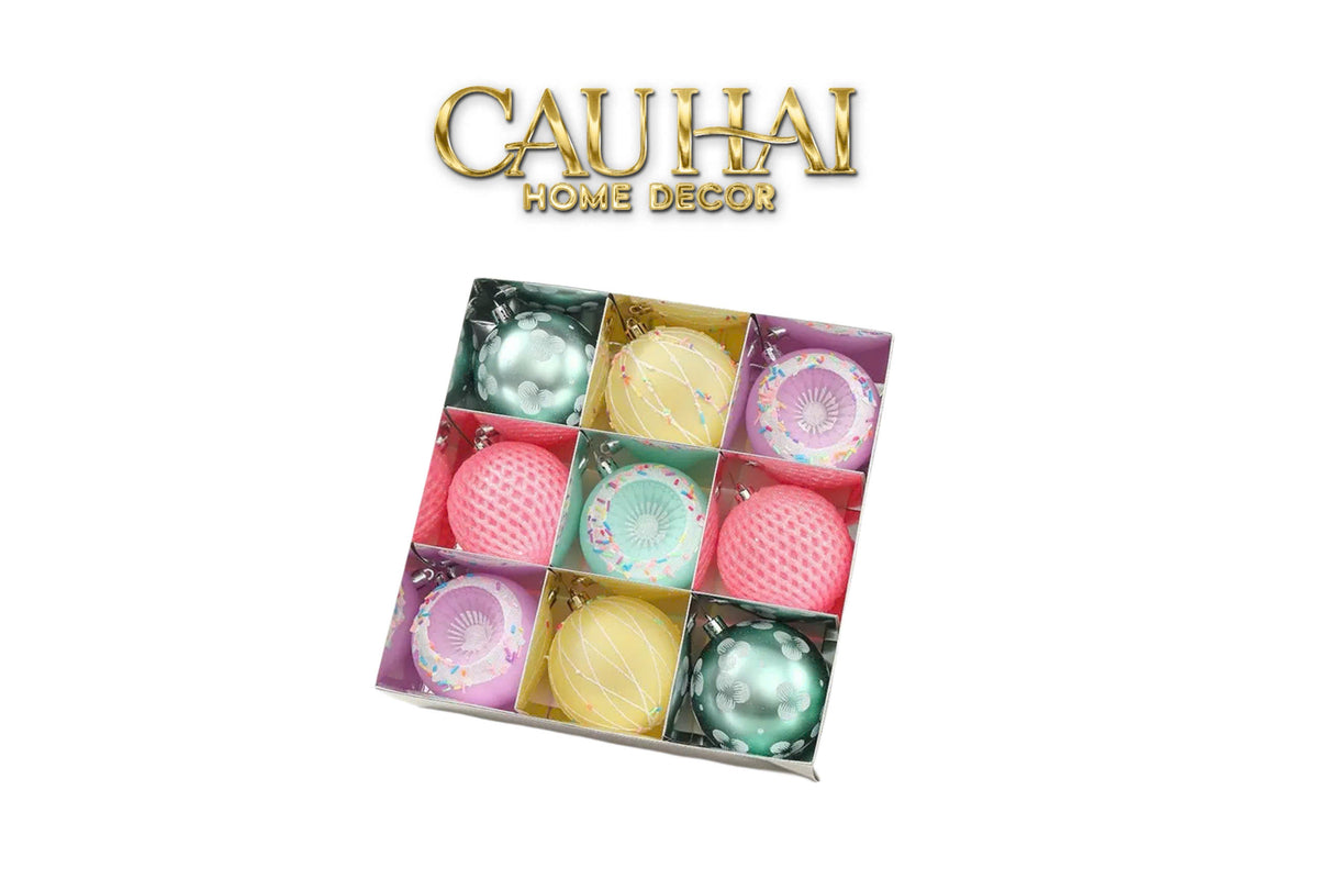 Fêtes Couture - Set Châu Trang Trí Giáng Sinh - Macaron Balls Ornaments-TRANG TRÍ GIÁNG SINH-CẬU HAI HOME DECOR