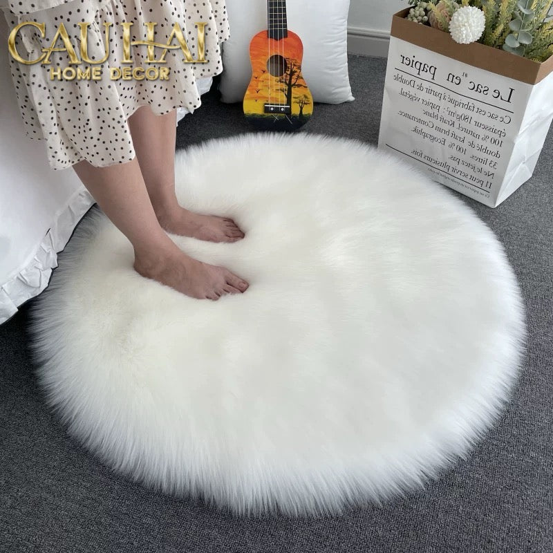 Fêtes Couture - Thảm Tròn Lông Tuyết D100 Blanche-Neige-THẢM TRÒN-CẬU HAI HOME DECOR