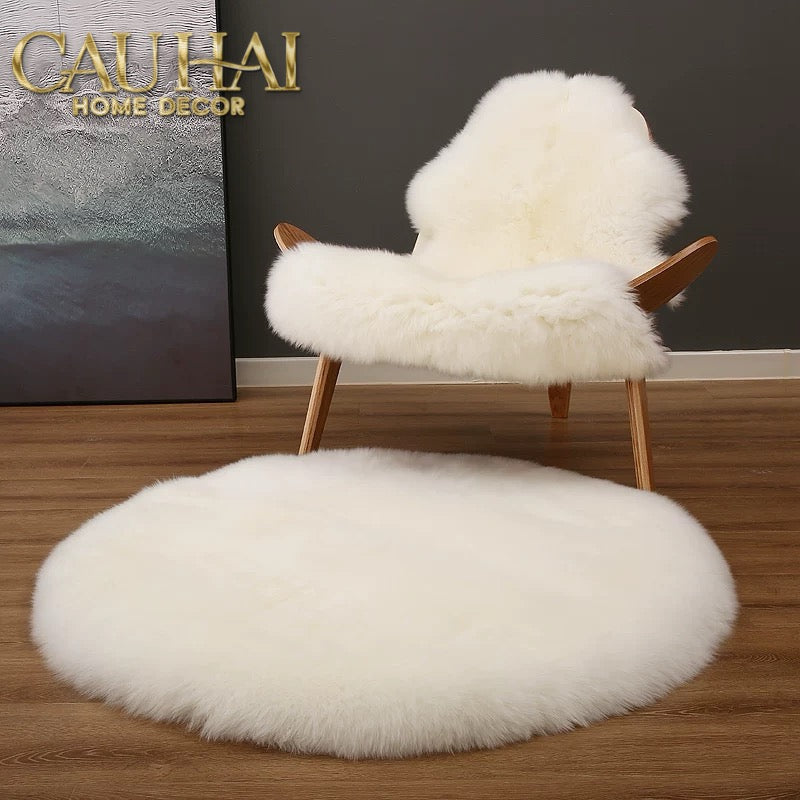 Fêtes Couture - Thảm Tròn Lông Tuyết D100 Blanche-Neige-THẢM TRÒN-CẬU HAI HOME DECOR