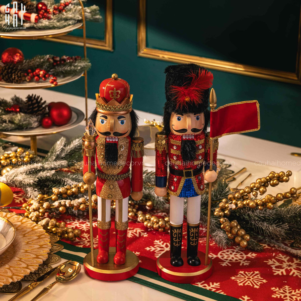 Fêtes Couture - Tượng Nutcracker 37Cm Flag-TƯỢNG TRANG TRÍ-CẬU HAI HOME DECOR