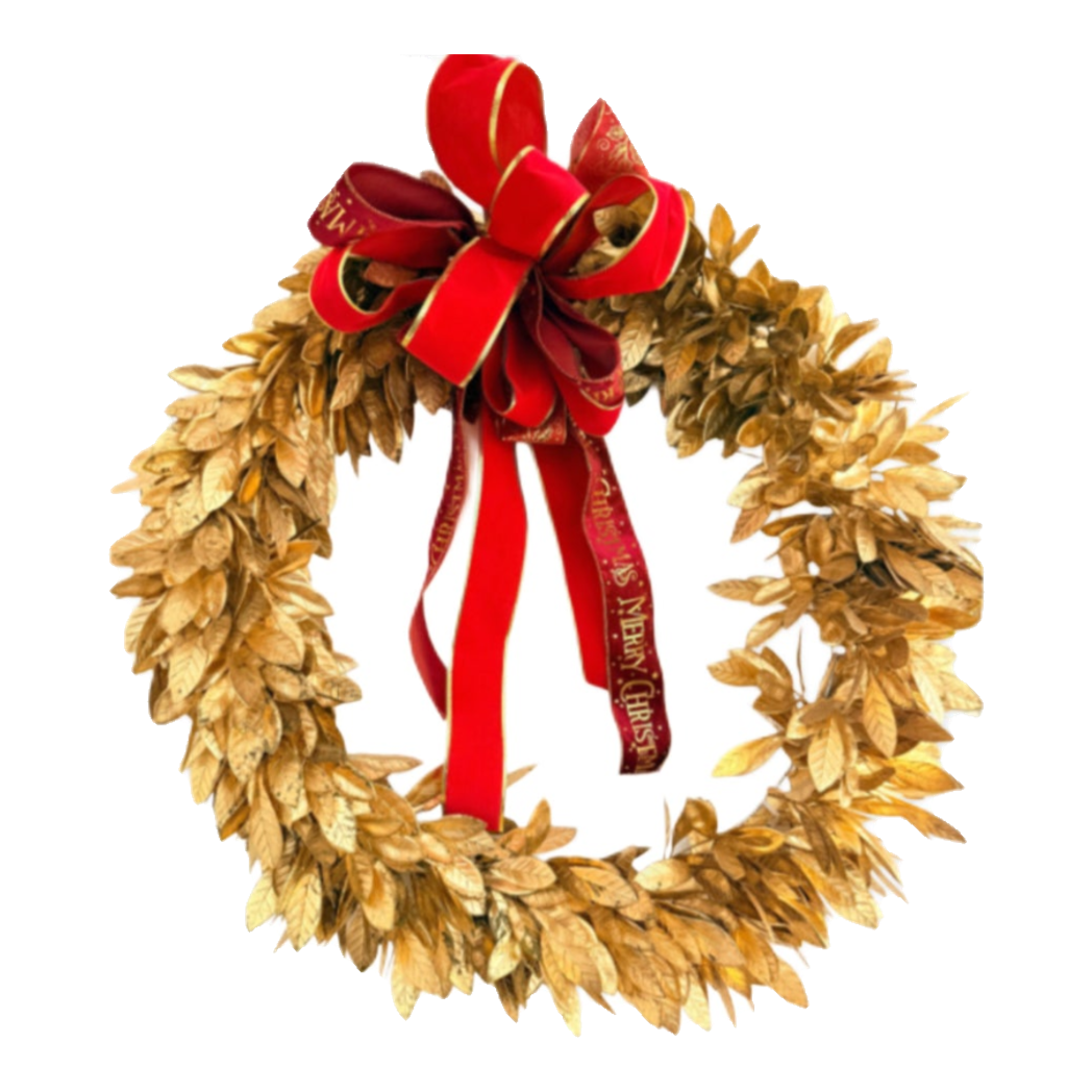 Fêtes Couture - Vòng Giáng Sinh Imperial Laurel Golden Wreath 80Cm-TRANG TRÍ GIÁNG SINH-CẬU HAI HOME DECOR-CẬU HAI HOME DECOR