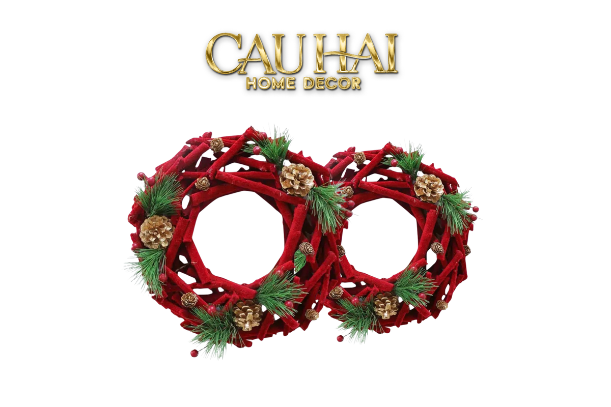 Fêtes Couture - Vòng Giáng Sinh Velvet Pine Christmas Wreath-TRANG TRÍ GIÁNG SINH-CẬU HAI HOME DECOR
