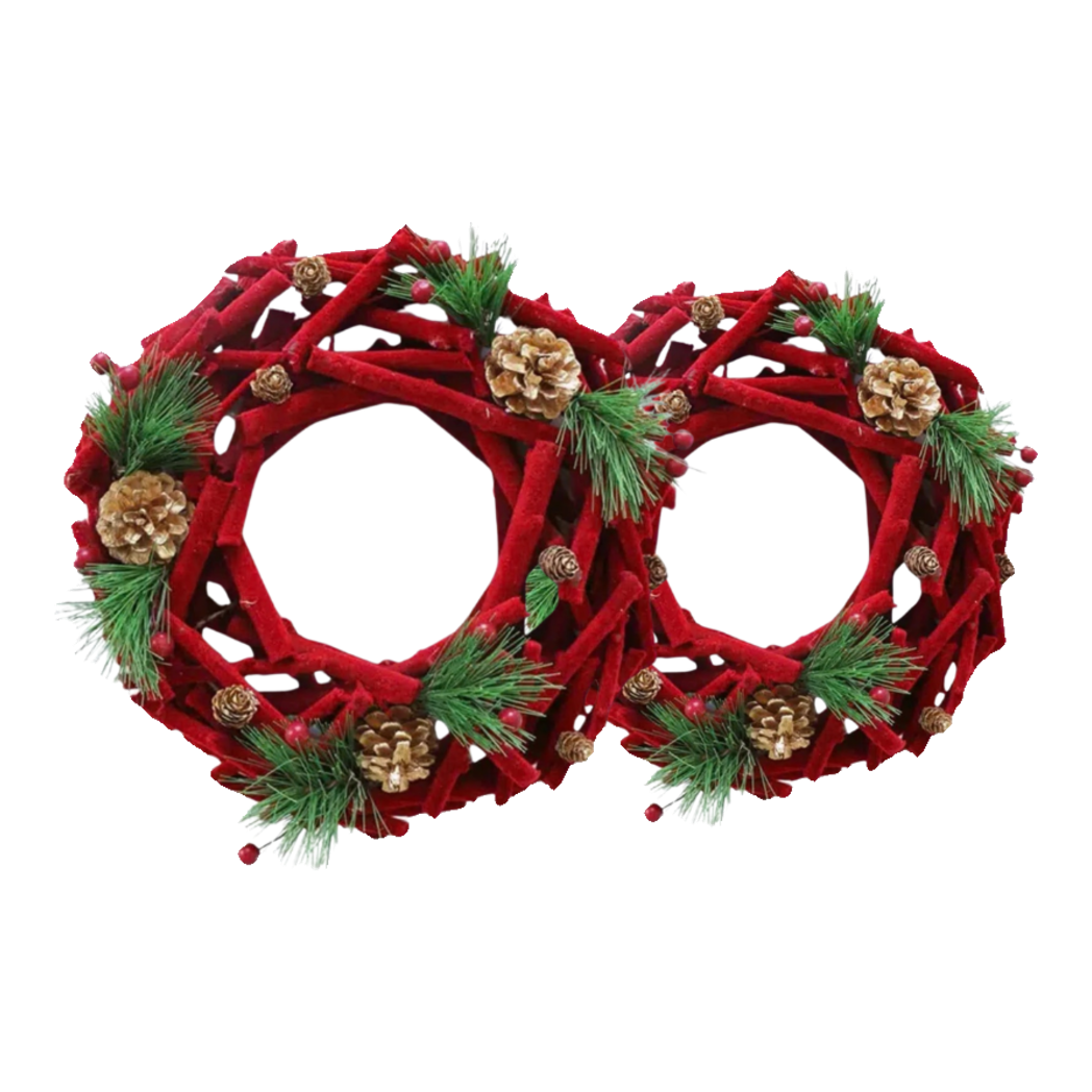 Fêtes Couture - Vòng Giáng Sinh Velvet Pine Christmas Wreath-TRANG TRÍ GIÁNG SINH-Đối tác tại Trung Quốc theo từng đơn đặt hàng-CẬU HAI HOME DECOR
