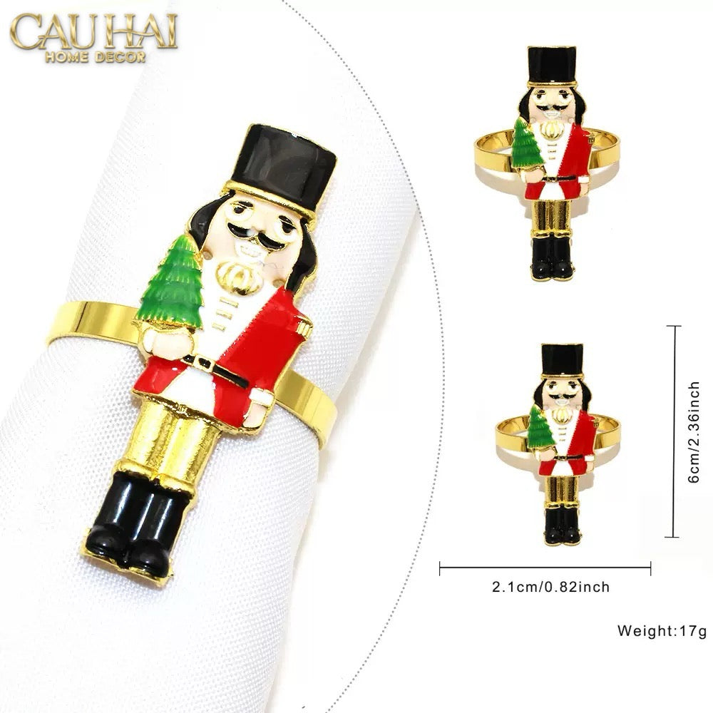 Fêtes Couture - Vòng Khăn Ăn - Napkin Ring Nutcracker Mistletoe-VÒNG KHĂN ĂN-Đối tác tại Trung Quốc theo từng đơn đặt hàng-CẬU HAI HOME DECOR