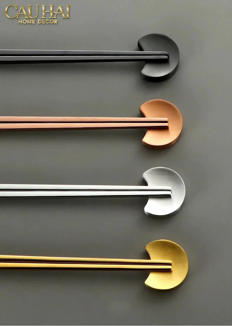 Gác Đũa Bán Nguyệt Golden Silver Cresent Lunar Chopsticks Racks 3.5-CẬU HAI HOME DECOR