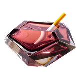 Maison Couture - Gạt Tàn Pha Lê Ruby Cristallerie Rouge Ambré Diamant Ashtray 7x14-Gạt Tàn-Đối tác tại Trung Quốc theo từng đơn đặt hàng-CẬU HAI HOME DECOR