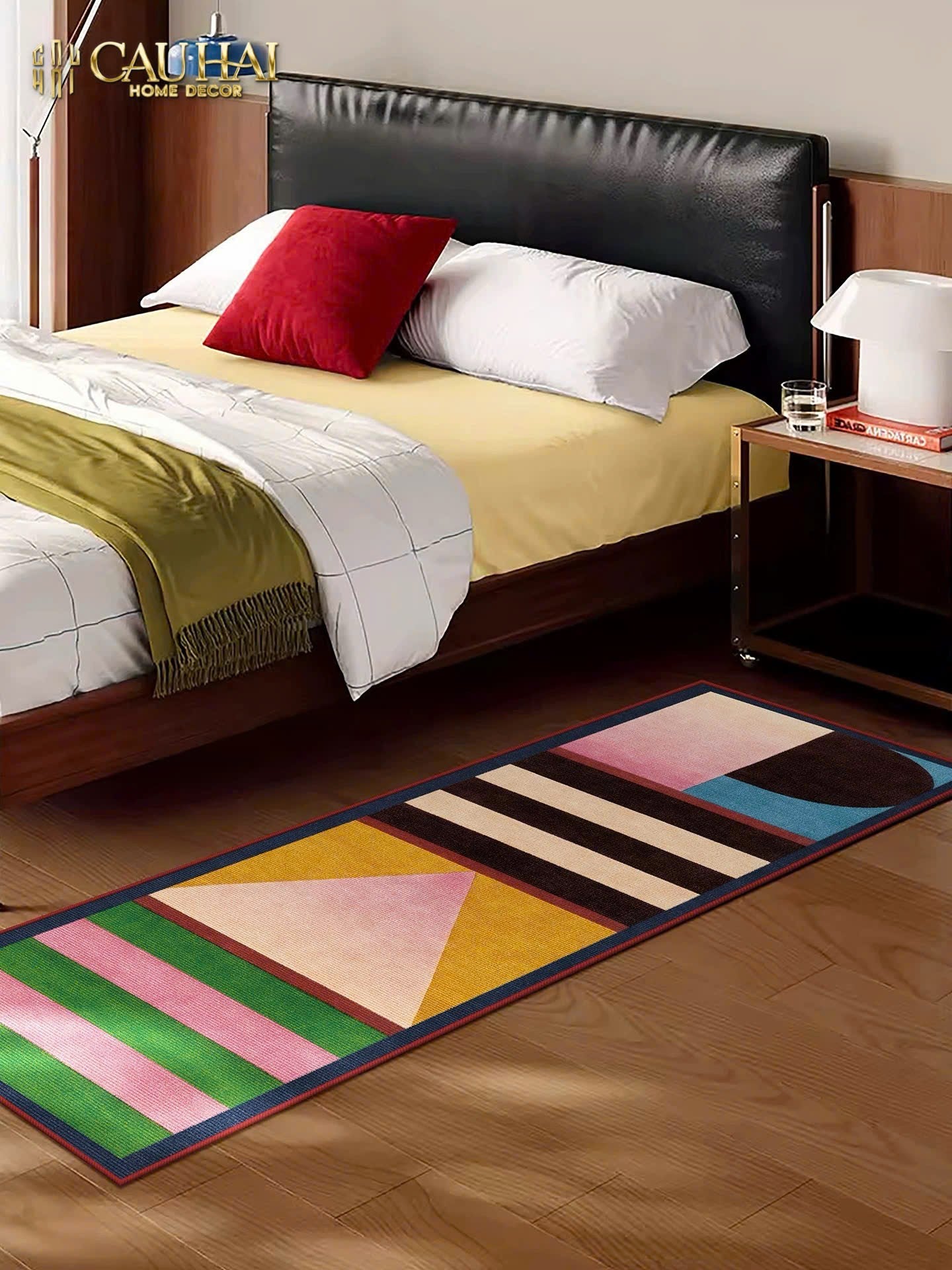 THẢM BED NHUNG BỈ 80x160 - POPART GEOMETRIC