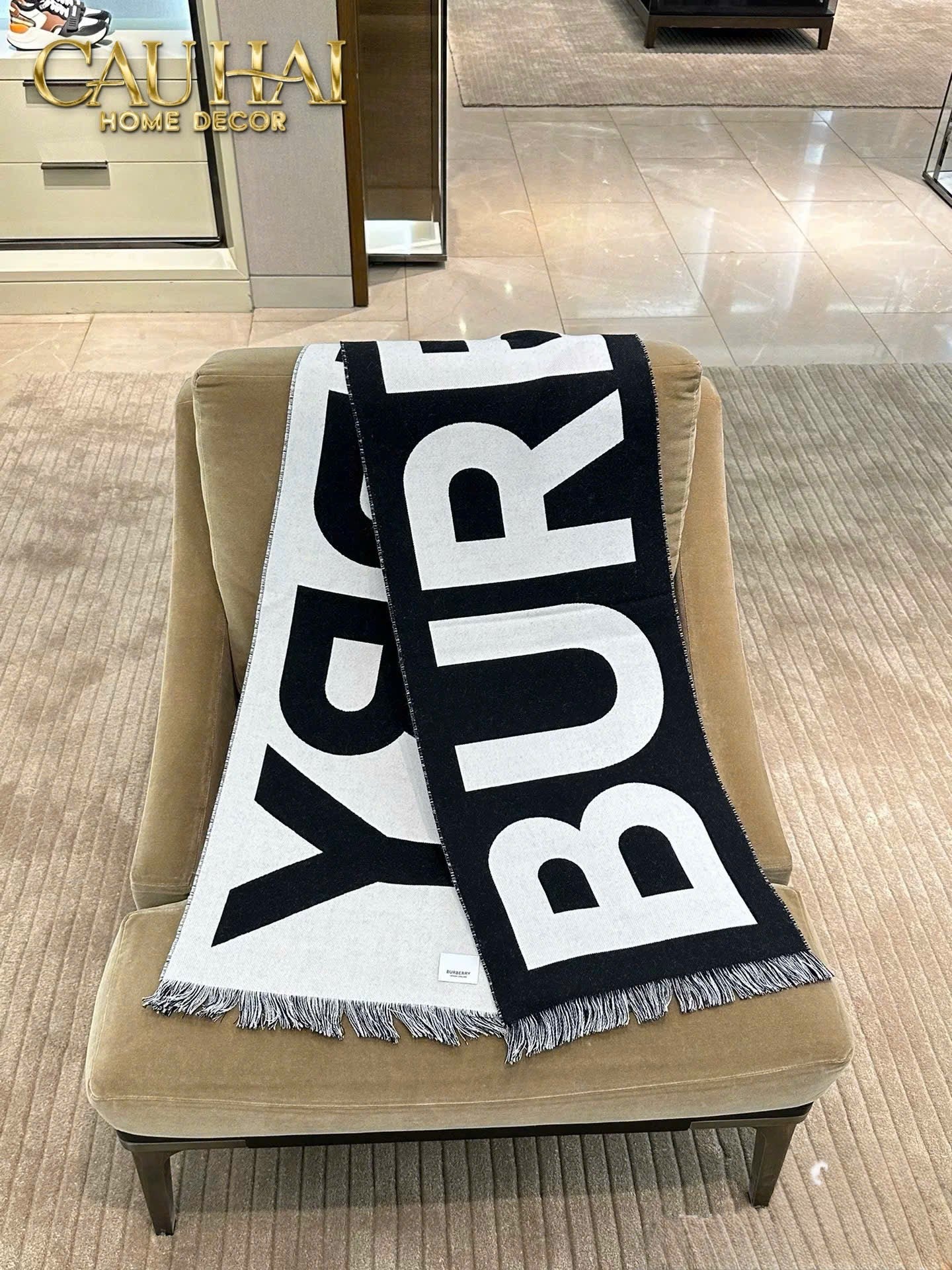 KHĂN CASHMERE PASHMINA - B.BERRY CHARCOAL-CẬU HAI HOME DECOR