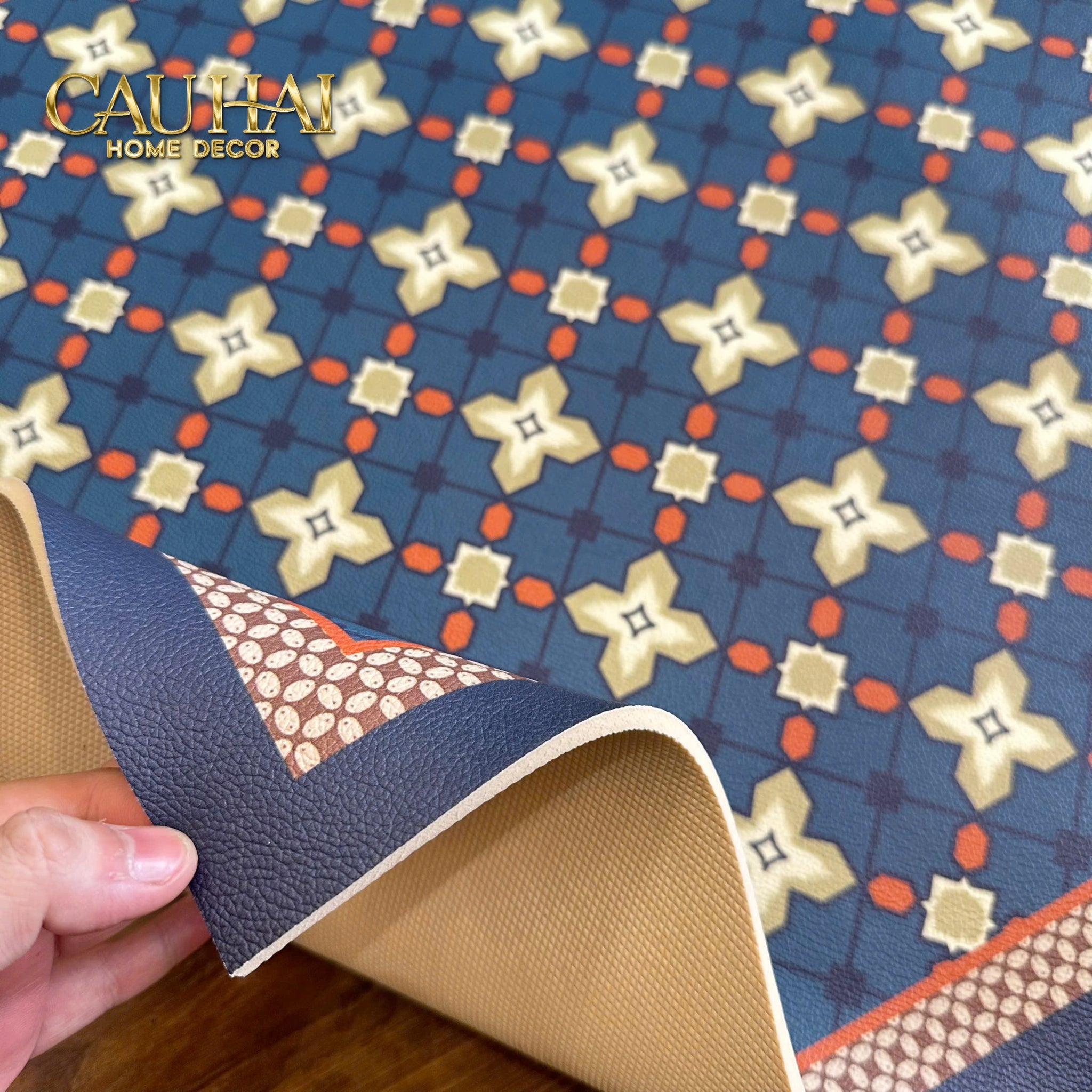 THẢM CỬA DA 60X90 - LATTICE OF LUXURY DOOR MAT-CẬU HAI HOME DECOR