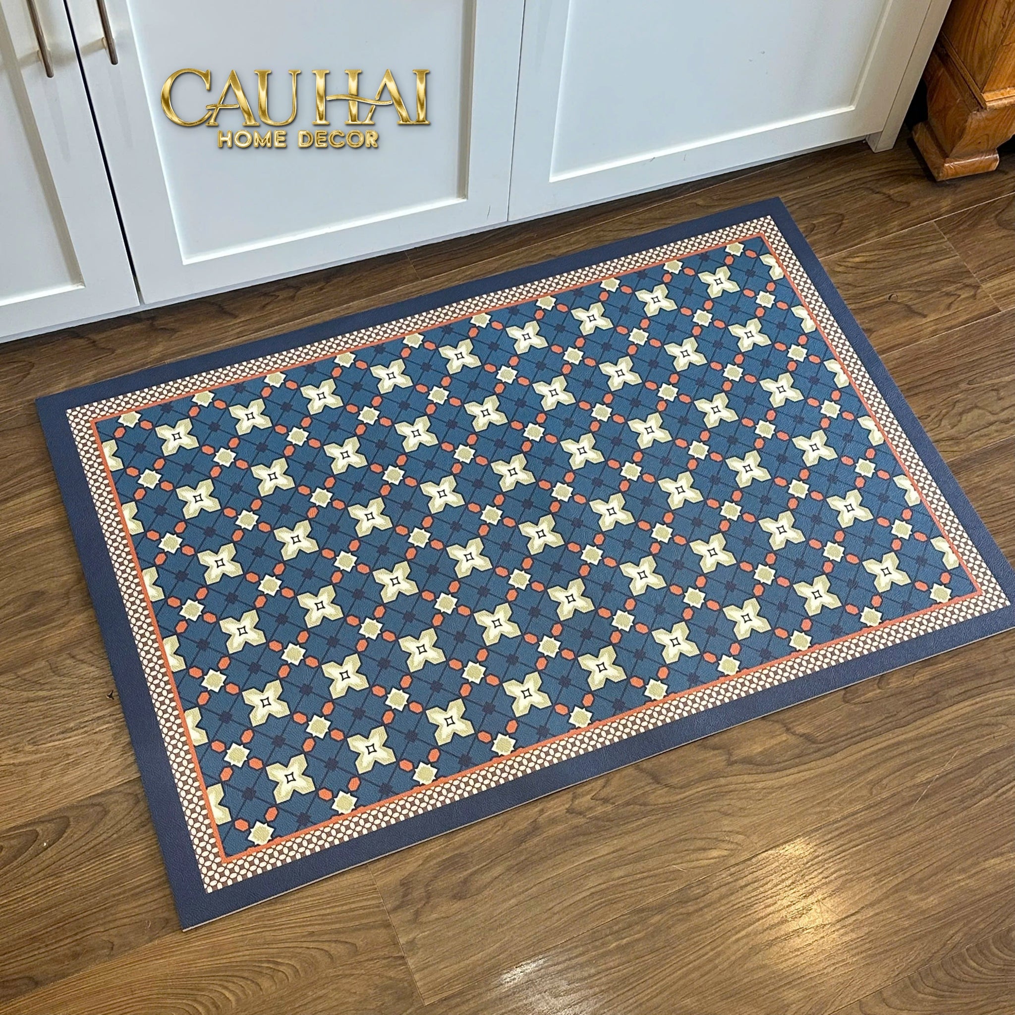 THẢM CỬA DA 60X90 - LATTICE OF LUXURY DOOR MAT-CẬU HAI HOME DECOR